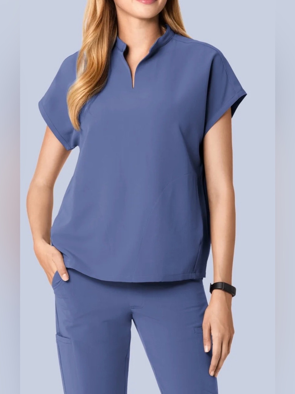 Mandela Dollman top deep periwinkle NWT sz S scrub